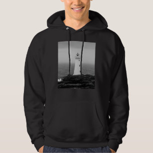 Veste À Capuche Phare minimaliste noir blanc