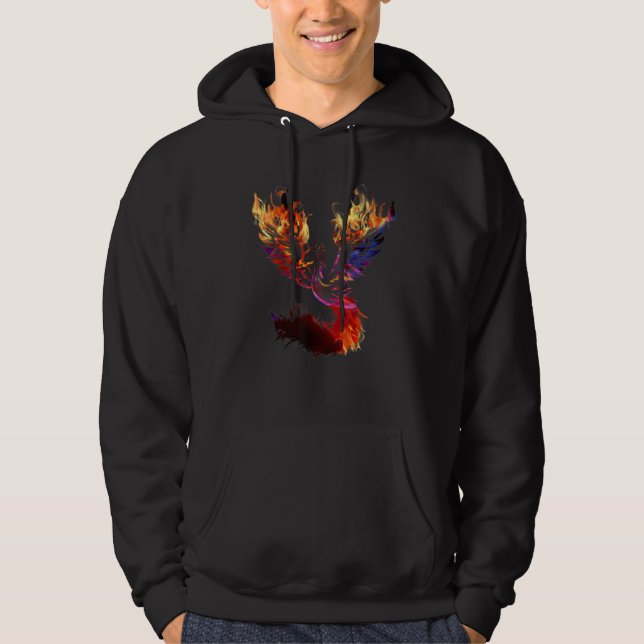 Veste À Capuche Phénix oiseau de feu renaissance s'élevant des cen (Devant)