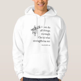 Veste À Capuche Philippiens 4:13 Bible Scripture KJV Citation Homm