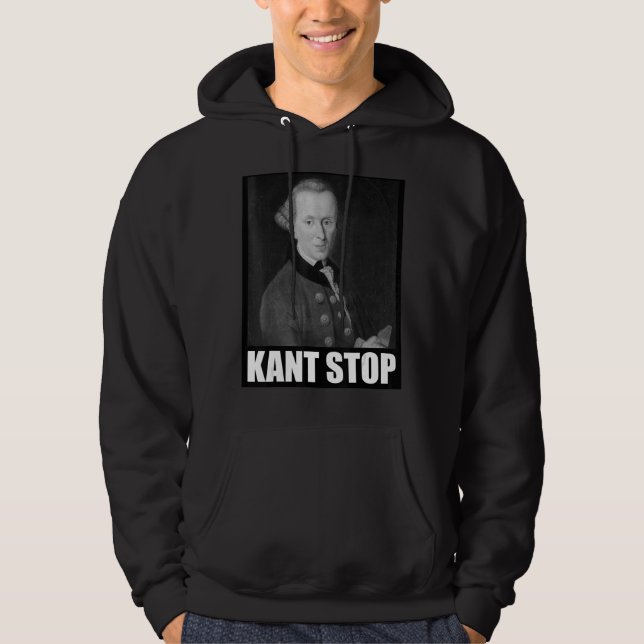 Veste À Capuche Philosophie de Slogan Kant Stop Meme Emmanuel (Devant)