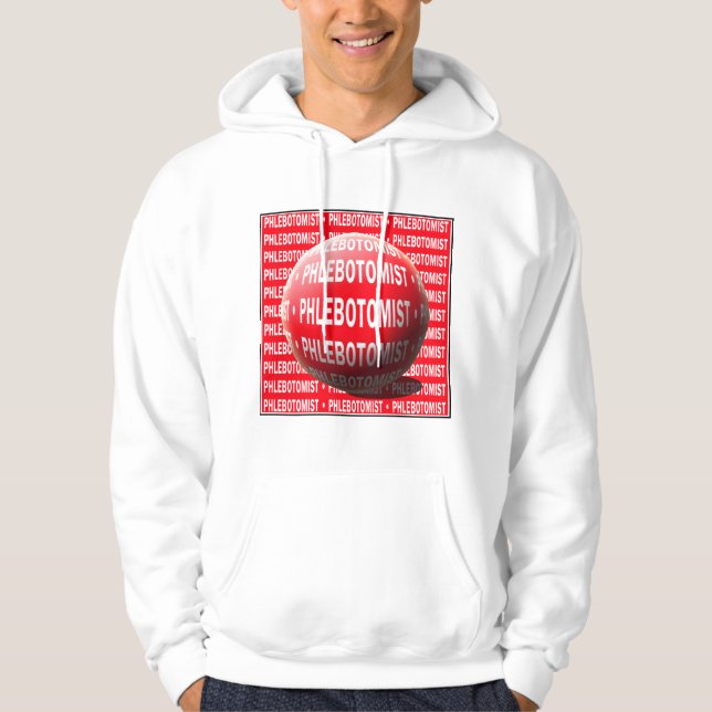 VESTE À CAPUCHE PHLÉBOTOMISTE SPHÈRE GOUTTE SANGUINE (Devant)