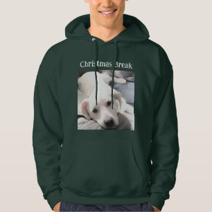 Veste À Capuche Photo du chien mignon Noël Break Green