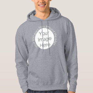 Veste À Capuche photo édition personnalisée cercle, texte cerf