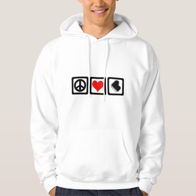 Veste À Capuche Piano d'amour de paix (Devant)