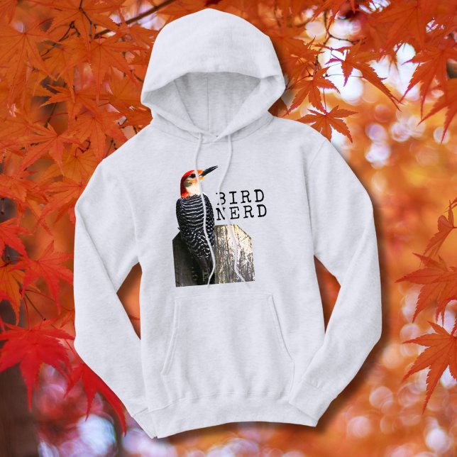 Veste À Capuche Pic Nerd d'oiseaux (This Bird Nerd hoodie is great for chilly mornings or evenings when you're out bird watching.)