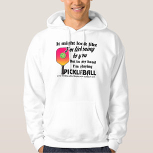 Veste À Capuche Pickleball Lover Dans ma tête je joue au Picklebal