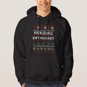 Veste À Capuche Pickleball passionné vilain Noël Sweater Cadeau