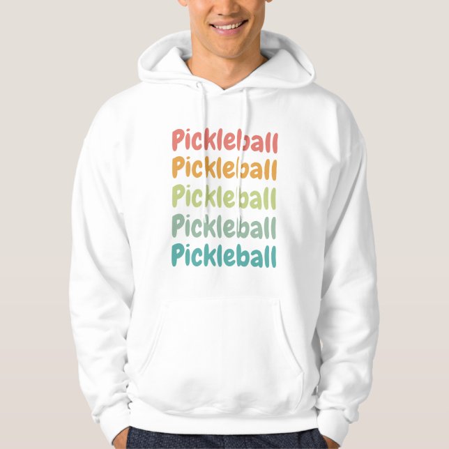 Veste À Capuche Pickleball Retro Pickleball Player (Devant)