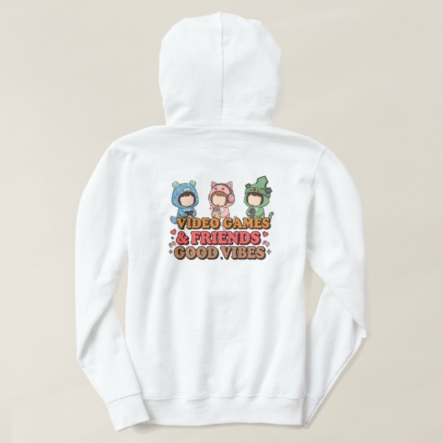 Veste À Capuche Pièce d'art de jolis amis de pixels (Design dos)