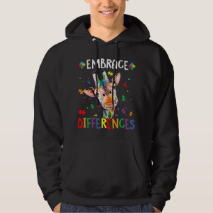 Veste À Capuche Pièce de Puzzle Autisme Giraffe Embrasser les diff
