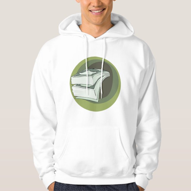 Veste À Capuche Pile d'argent en espèces dos verts (Devant)