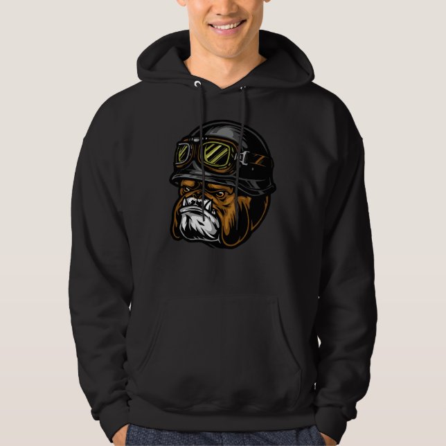 Veste À Capuche Pilote De Tête De Casque Pitbull Agressive (Devant)