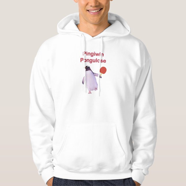 Veste À Capuche ping-pong de pingouin d'uLose d'iWin (Devant)