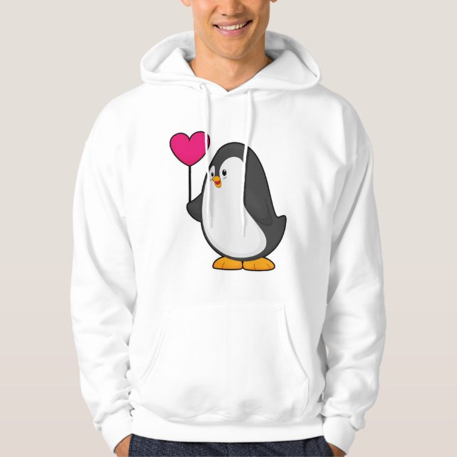 Veste À Capuche Pingouin avec ballon cardiaque (Devant)