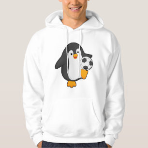 Veste À Capuche Pingouin joueur de football avec balle de football