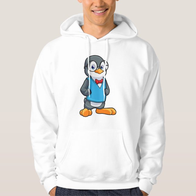 Veste À Capuche Pingouin Nerd avec lunettes (Devant)