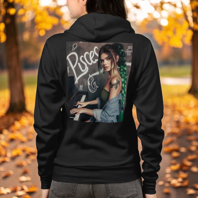 Veste À Capuche Pisces Zodiac Musicien Piano (Créateur téléchargé)