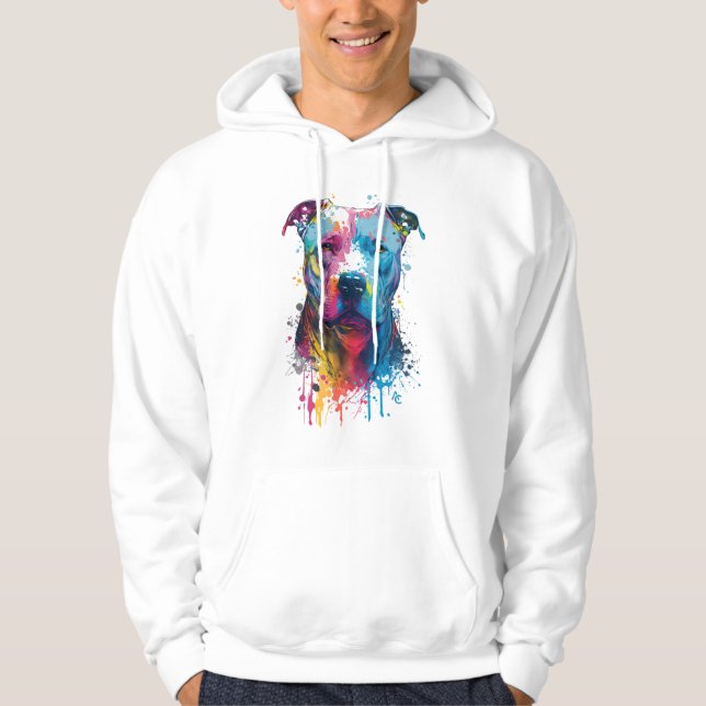 Veste À Capuche Pitbull américain - Graffiti Ink Splash (Devant)