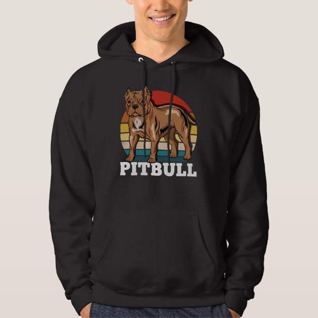 Veste À Capuche Pitbull Amoureux des chiens Retro (Devant)
