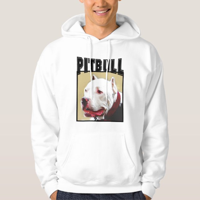 Veste À Capuche Pitbull blanc (Devant)