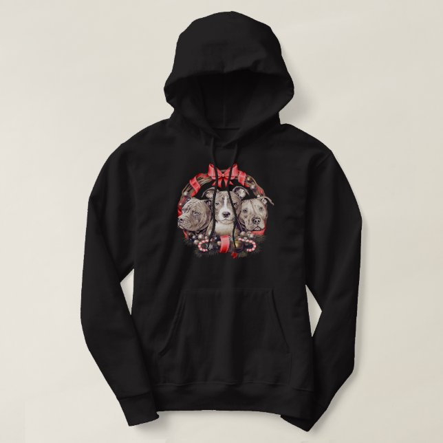 Veste À Capuche PitBull Dog Son a PitBull Noël 49 pattes (Design devant)