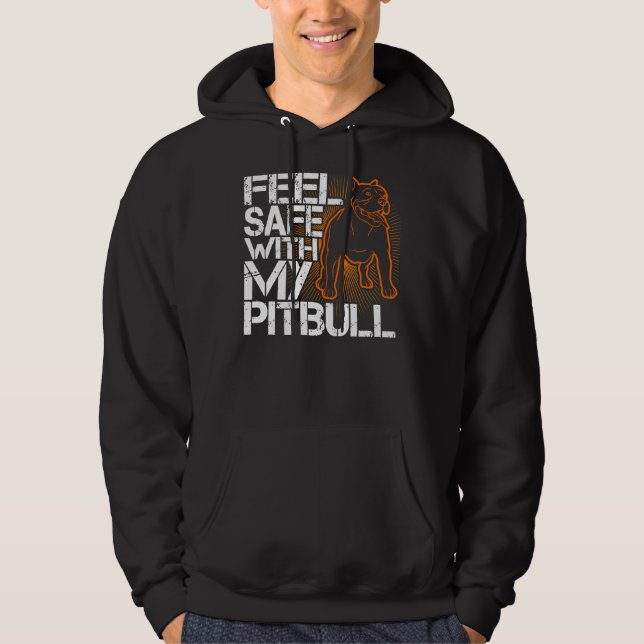 Veste À Capuche Pitbull Sentez En Sécurité Avec Mon Pitbull Amoure (Devant)