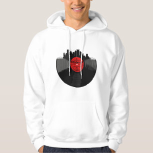 Veste À Capuche Pittsburgh Pennsylvanie Disque Vinyle Skyline