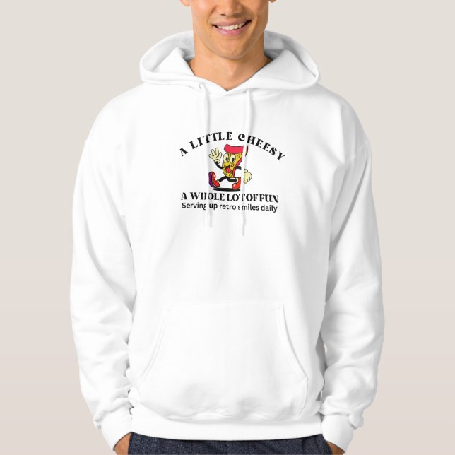 Veste À Capuche Pizza Dessin Animé Rétro Vintage  (Devant)