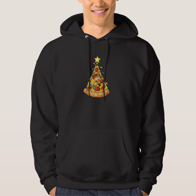 Veste À Capuche Pizza Slice Christmas Tree Light Pizza Eater (Devant)