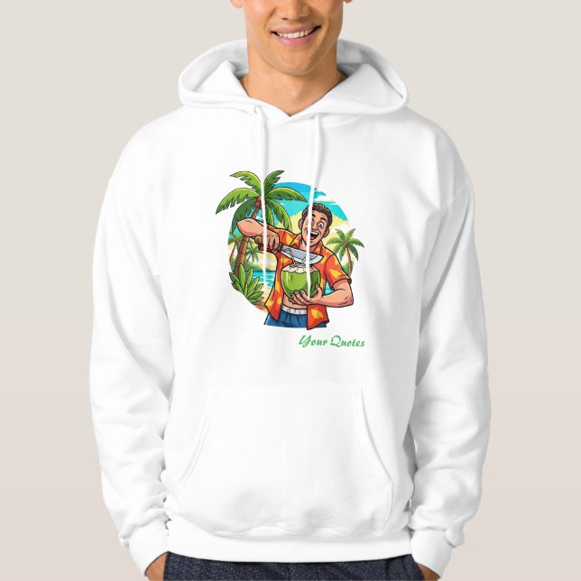 Veste À Capuche Plage de Cocotier Tropicale Drôle (Devant)