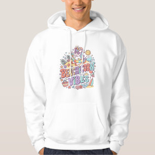 Veste À Capuche Plage de licorne Vibes Fantaisiste Fond Blanc