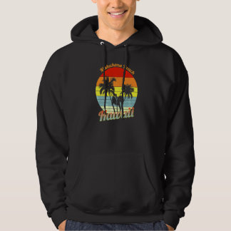Veste À Capuche Plage de Mahukona Hawaii Rétro Palmiers Tropicaux