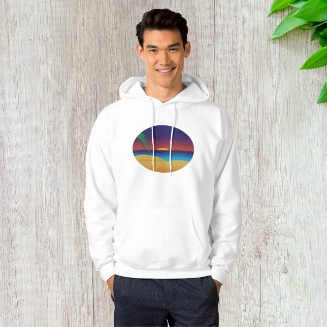 Veste À Capuche Plage de Sunset Tropical Palm Feuille Ocean Waves (Créateur téléchargé)