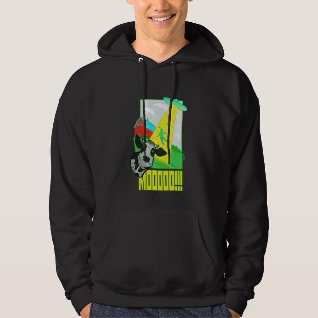 Veste À Capuche Plaisanterie drôle de Moo UFO (Devant)