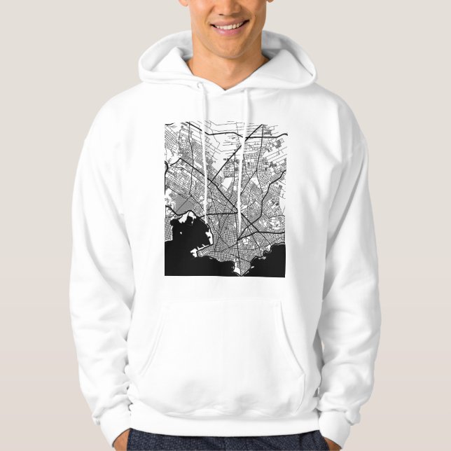 Veste À Capuche Plan de la ville de Montevideo Uruguay (Devant)