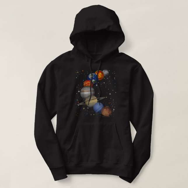 Veste À Capuche Planètes de galaxie univers Astronomie solaire Esp (Design devant)
