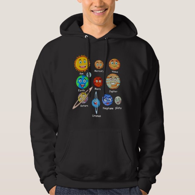 Veste À Capuche Planètes du système solaire (Devant)