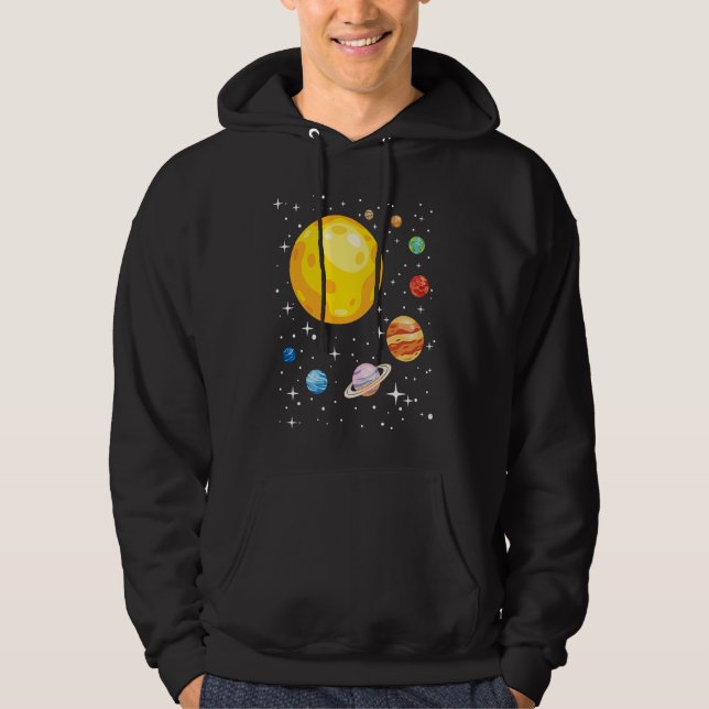 Veste À Capuche Planètes Système Solaire Planétarium Astronomie As (Devant)