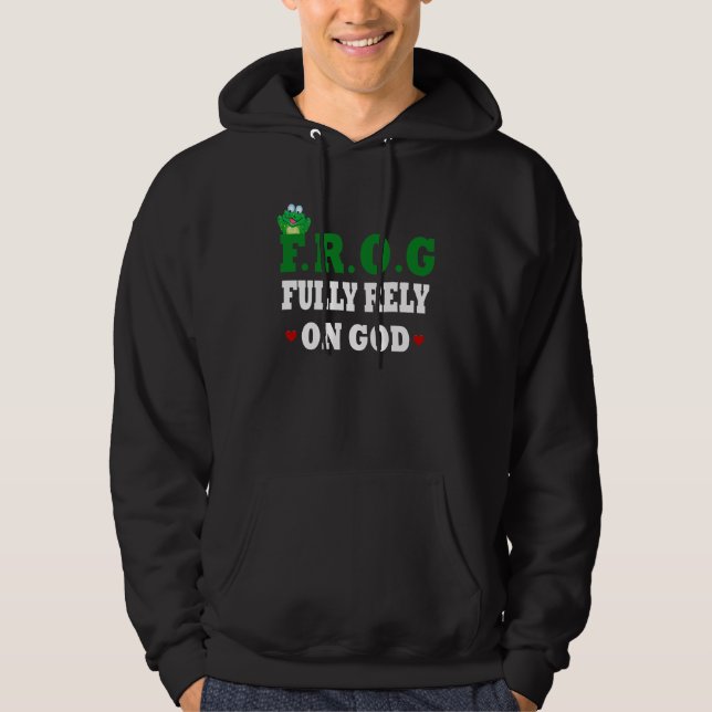 Veste À Capuche Pleinement Compter Sur La Grenouille Dieu (Devant)