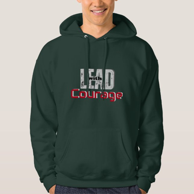 Veste À Capuche Plomb avec le Courage Texte Distress Design T-shir (Devant)