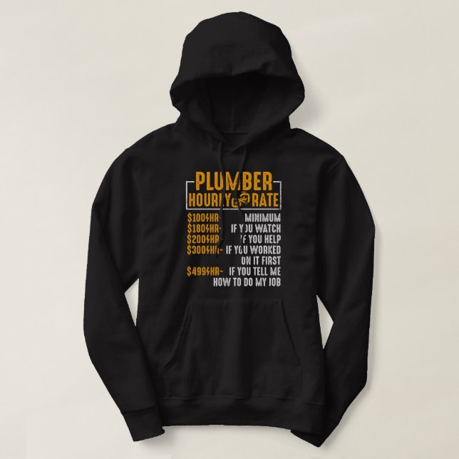 Veste À Capuche Plomber Drôle Hommes Plumber Taux Horaire Plumber (Design devant)