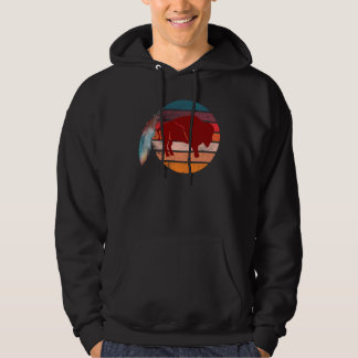 Veste À Capuche Plume de bison autochtone amérindien