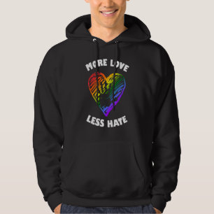 Veste À Capuche Plus d'amour moins de haine Lgbt arc-en-ciel