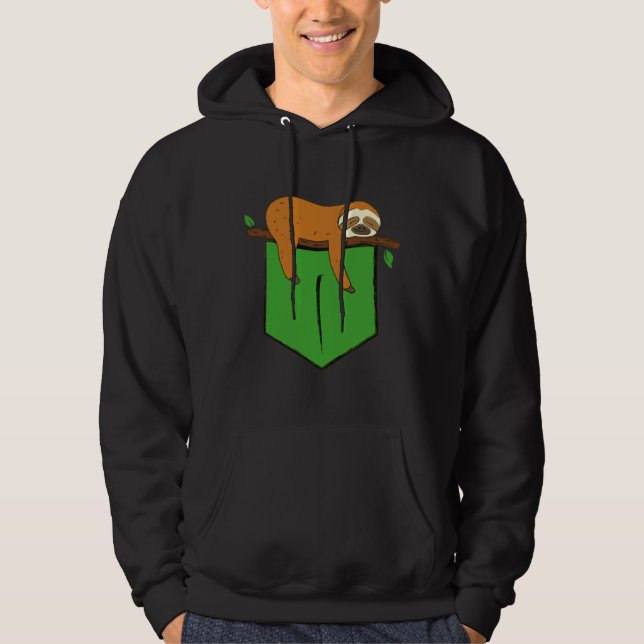 Veste À Capuche Poche Sloth Poche verte Poche Lazy (Devant)