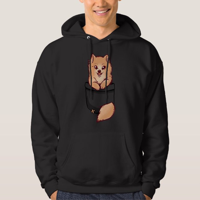 Veste À Capuche Pocket Cute Pomeranian (Devant)