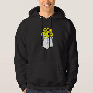 Veste À Capuche Pocket Smile Jaune Face à la fonte du graphique du