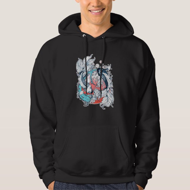 Veste À Capuche Poisson japonais Yin Yang Koi (Devant)