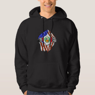 Veste À Capuche Poitrine de Pérou États-Unis Drapeau Péruvien Fier
