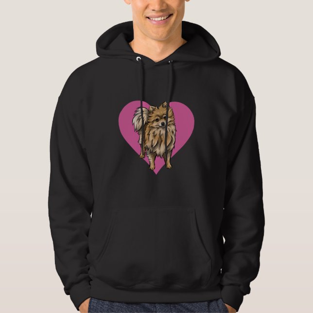 Veste À Capuche Poméranie Avec Coeurs Chiens De Saint Valentin Val (Devant)