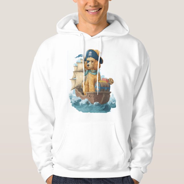 Veste À Capuche Poodle Pirate � Drôle de chien de mer (Devant)